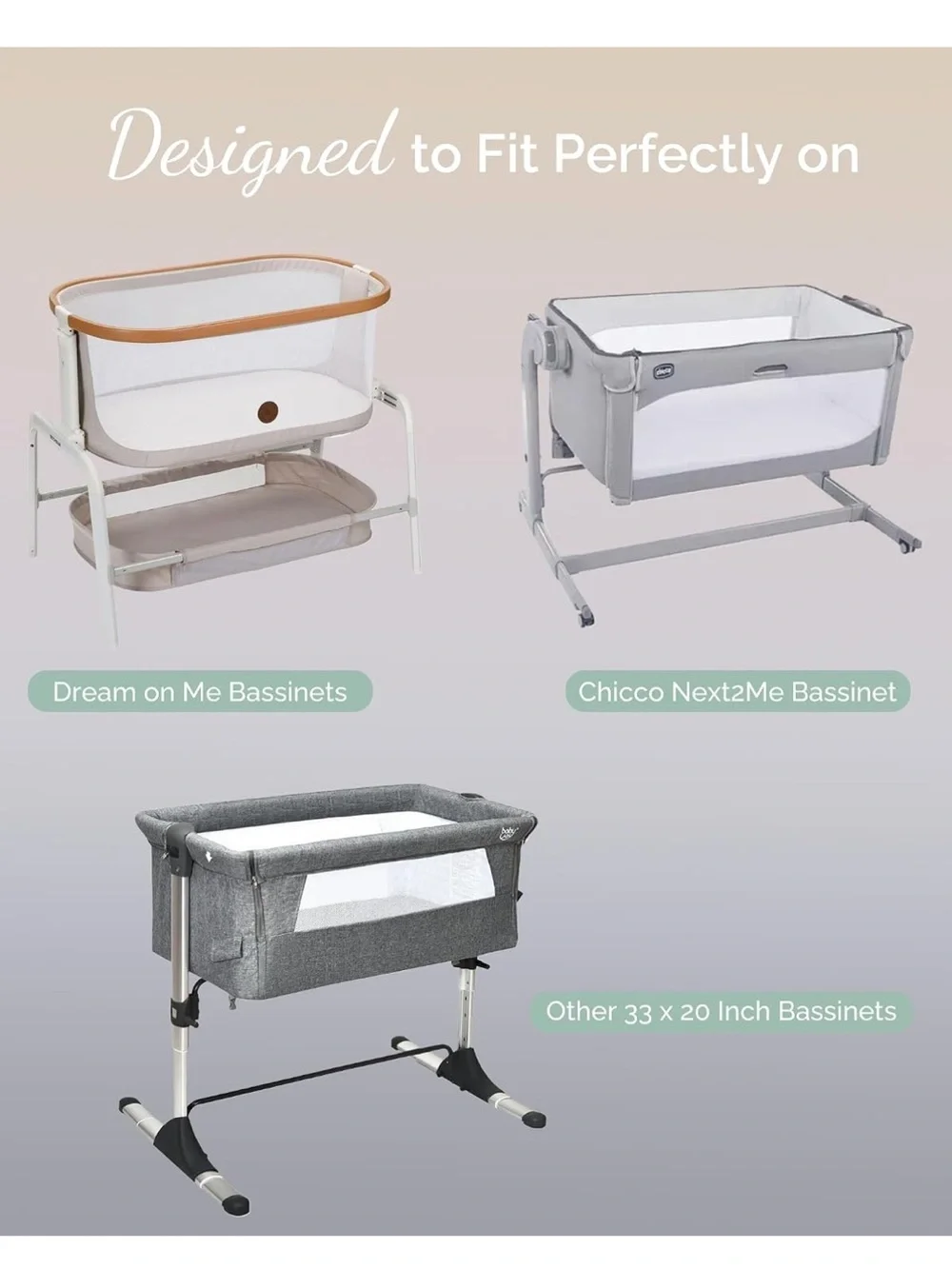 TotCare Baby Delight Beside Me Dreamer Bassinet Sheets 3 Pack